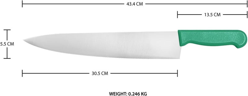 Kitchen Master 12 Inch Stainless Steel Professional Chef Knife (Green) - Image 2